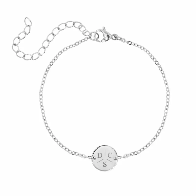 Finaste Armband 3 initialen met mini muntje Online