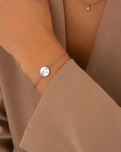 Finaste Armband 3 initialen met mini muntje Online