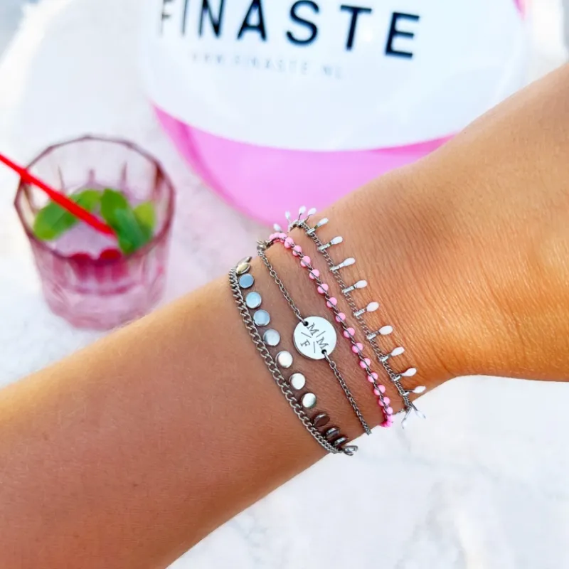 Finaste Armband 3 initialen met mini muntje Online