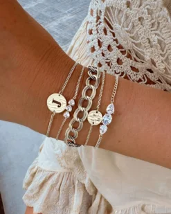 Finaste Armband 3 initialen met mini muntje Online
