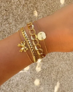 Finaste Armband 2 initials exclusive goudkleurig Sale