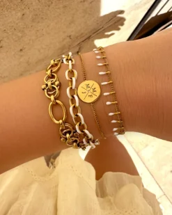 Finaste Armband 4 initials exclusive goudkleurig Fashion