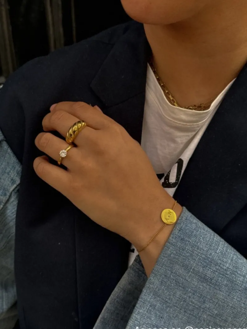 Finaste Armband 2 initials exclusive goudkleurig Sale