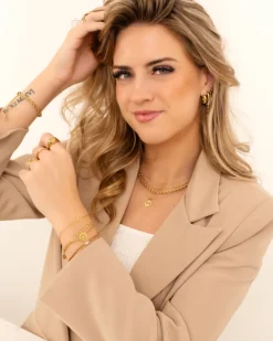 Finaste Armband 4 initials exclusive goudkleurig Fashion