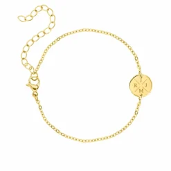 Finaste Armband 4 letters met mini coin goud kleurig Outlet