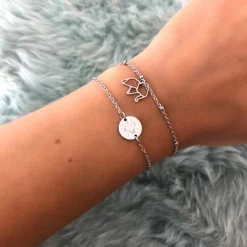 Finaste Armband 4 letters met mini coin Best