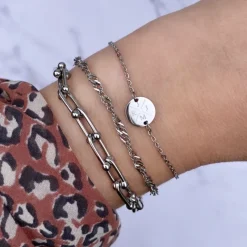 Finaste Armband 4 letters met mini coin Best