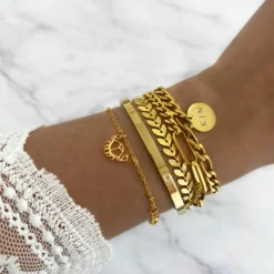 Finaste Armband blaadjes goud kleurig Discount