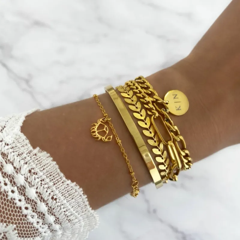Finaste Armband blaadjes goud kleurig Discount