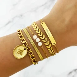 Finaste Armband blaadjes goud kleurig Discount