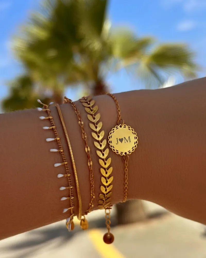 Finaste Armband blaadjes goud kleurig Discount