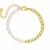 Finaste Armband Chain & Pearl goud kleurig Clearance