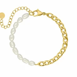 Finaste Armband Chain & Pearl goud kleurig Clearance