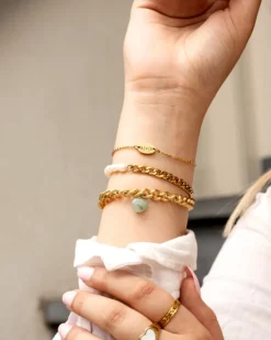 Finaste Armband Chain & Pearl goud kleurig Clearance