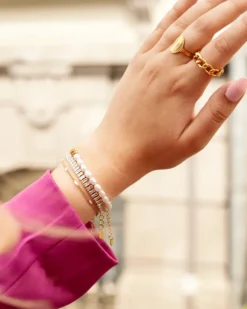 Finaste Armband Chain & Pearl goud kleurig Clearance