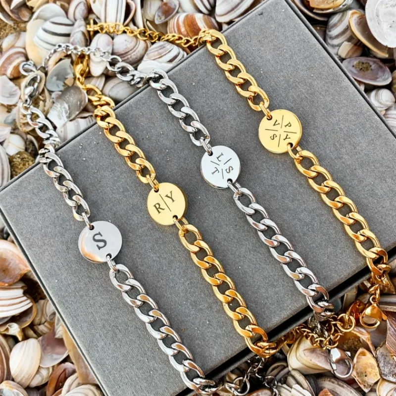 Finaste Armband Chunky 3 initials Fashion