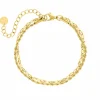 Finaste Armband double chain gold plated New