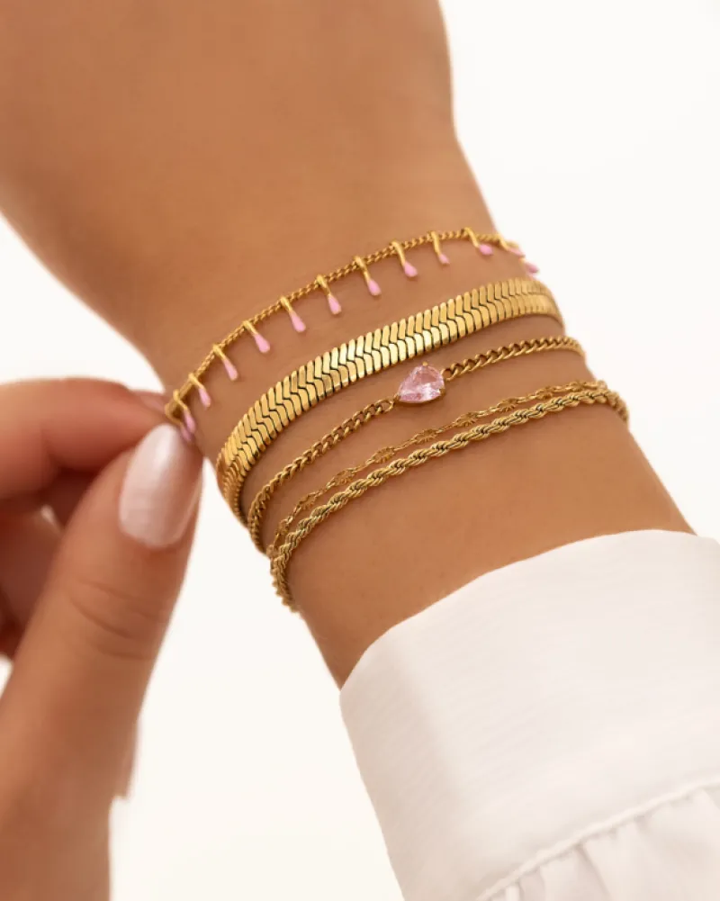 Finaste Armband double chain gold plated New
