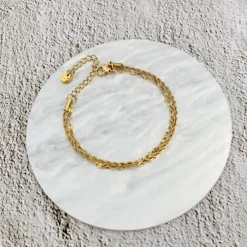 Finaste Armband double chain gold plated New