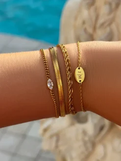Finaste Armband double chain gold plated New