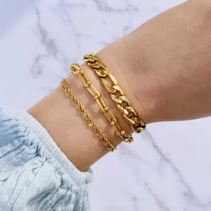 Finaste Armband double chain gold plated New