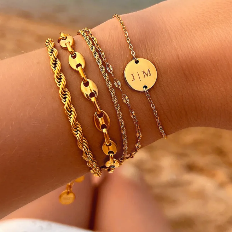 Finaste Armband double chain gold plated New