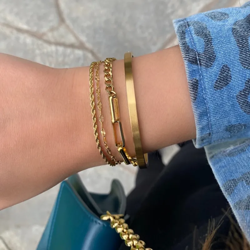 Finaste Armband double chain gold plated New