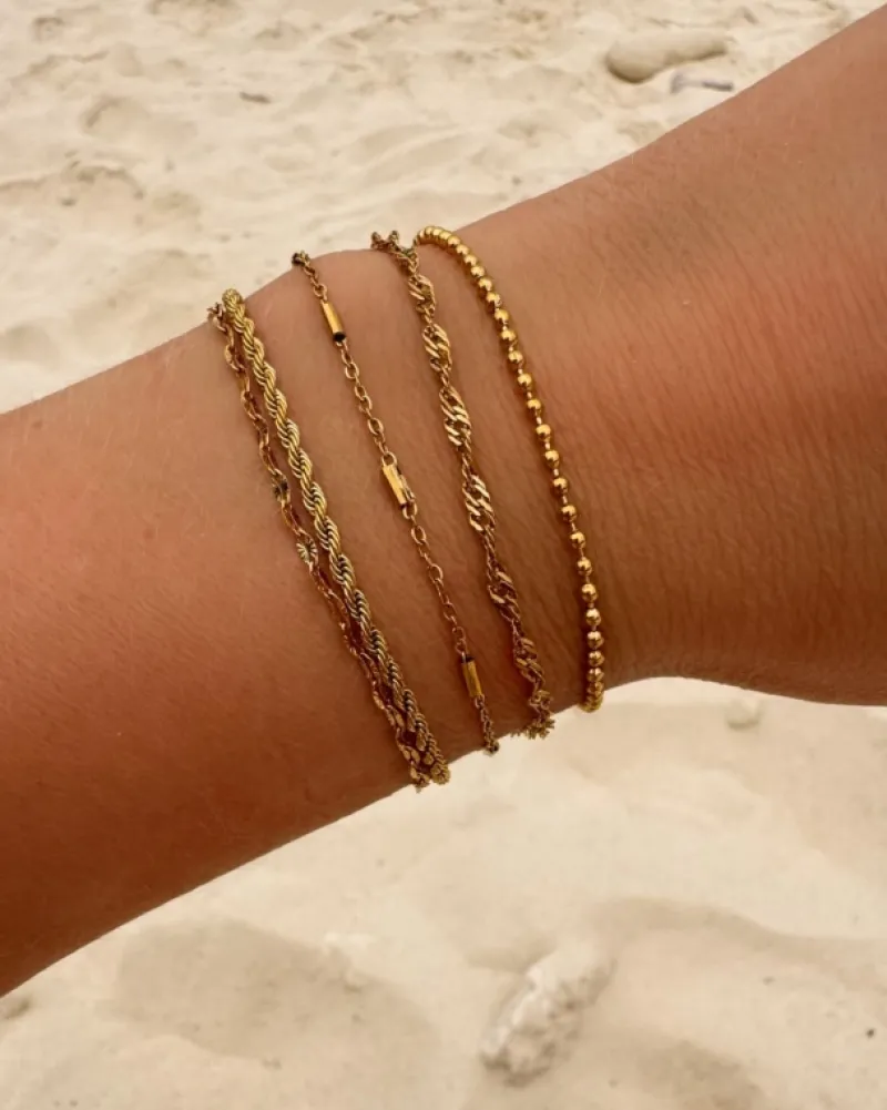 Finaste Armband double chain gold plated New