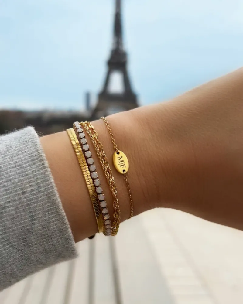 Finaste Armband double chain gold plated New