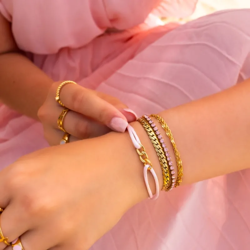 Finaste Armband double chain gold plated New
