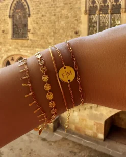 Finaste Armband flower chain gold plated Online