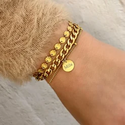 Finaste Armband flower chain gold plated Online