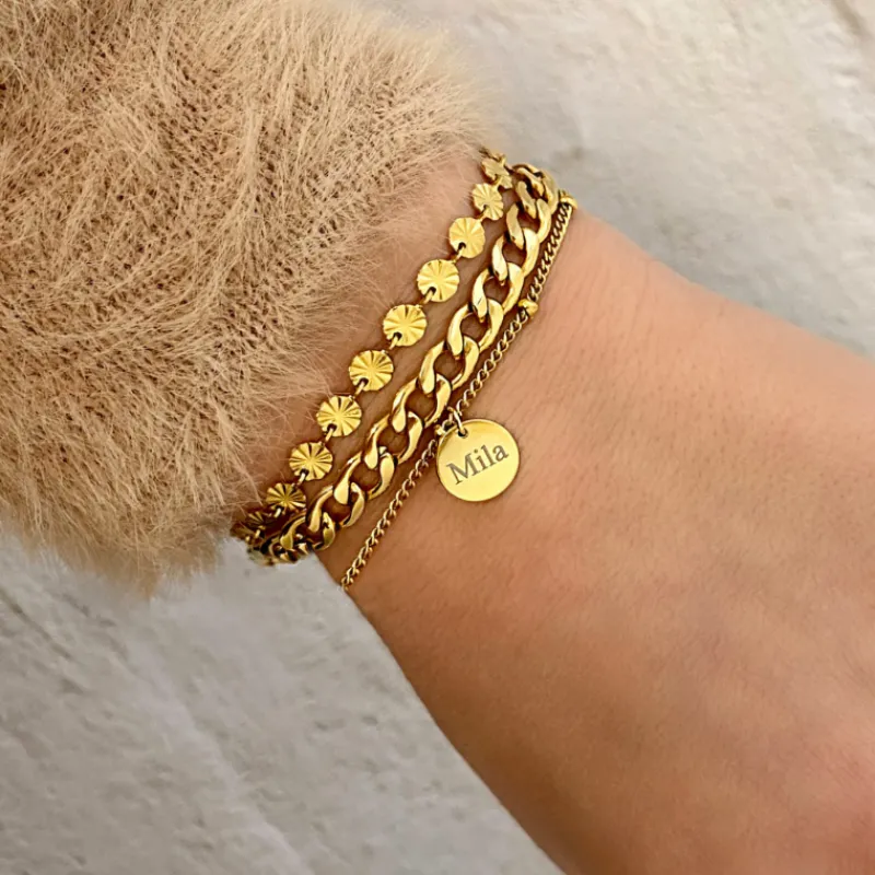 Finaste Armband flower chain gold plated Online