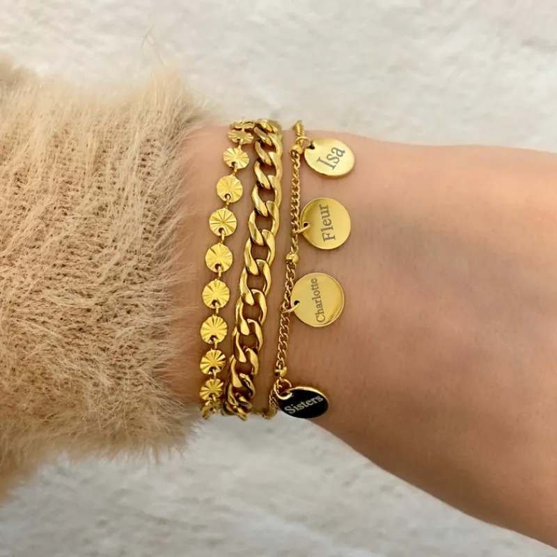 Finaste Armband flower chain gold plated Online