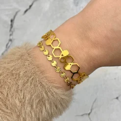 Finaste Armband flower chain gold plated Online