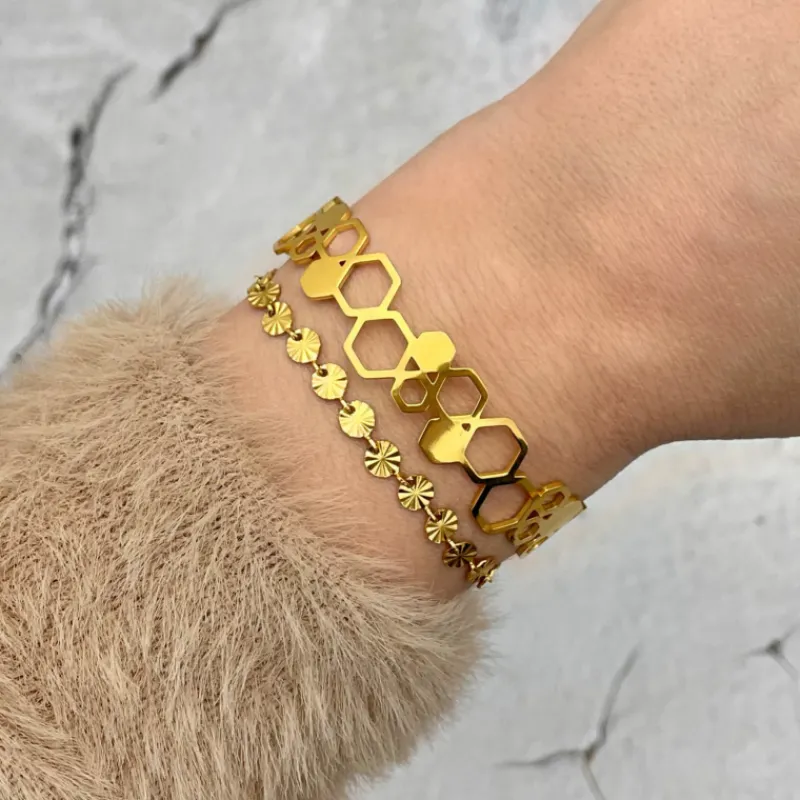 Finaste Armband flower chain gold plated Online