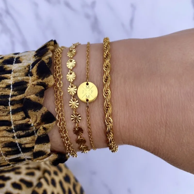 Finaste Armband flower chain gold plated Online