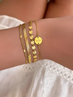 Finaste Armband flower chain gold plated Online