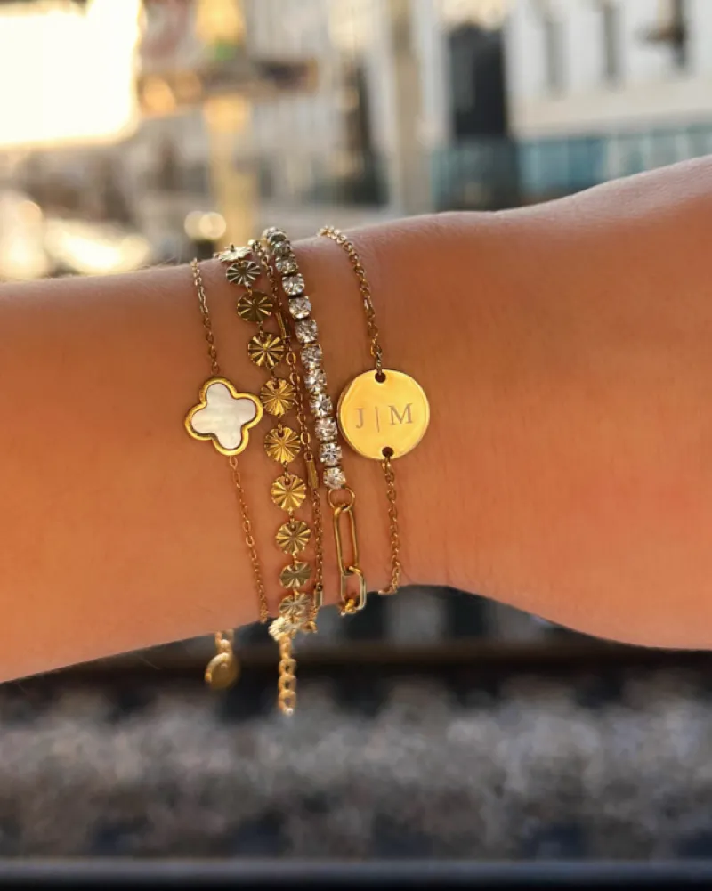 Finaste Armband flower chain gold plated Online