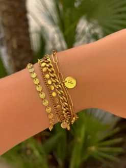 Finaste Armband flower chain gold plated Online
