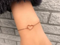 Finaste Armband hartje rose goud kleurig Sale