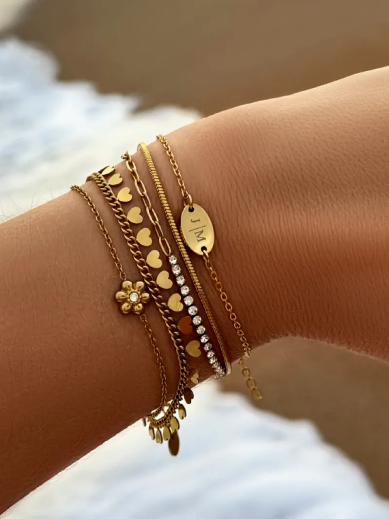Finaste Armband little hearts goudkleurig Sale