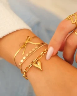 Finaste Armband little hearts goudkleurig Sale