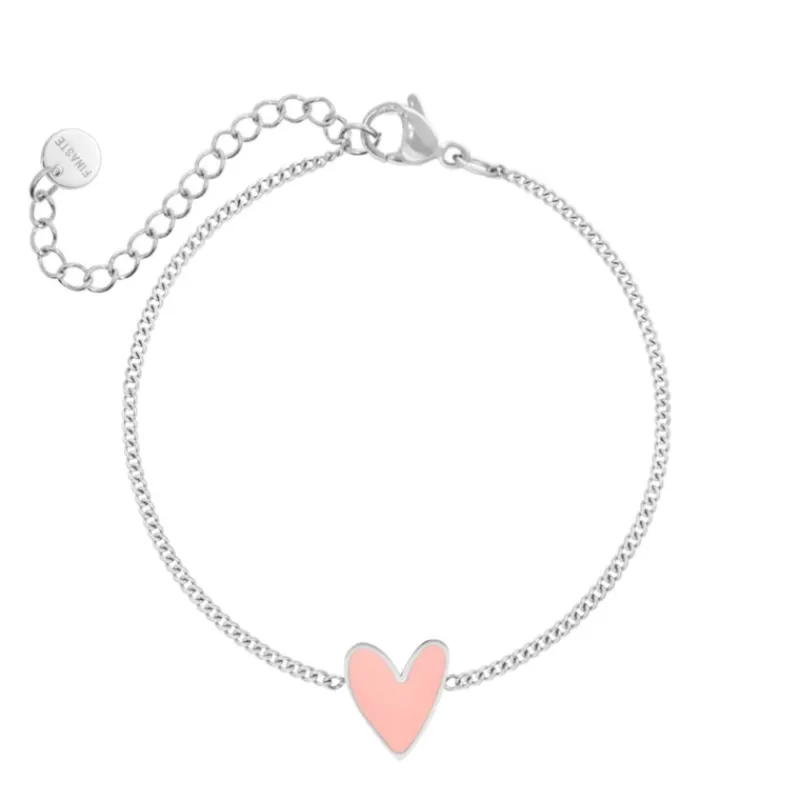Finaste Armband love heart pink Discount
