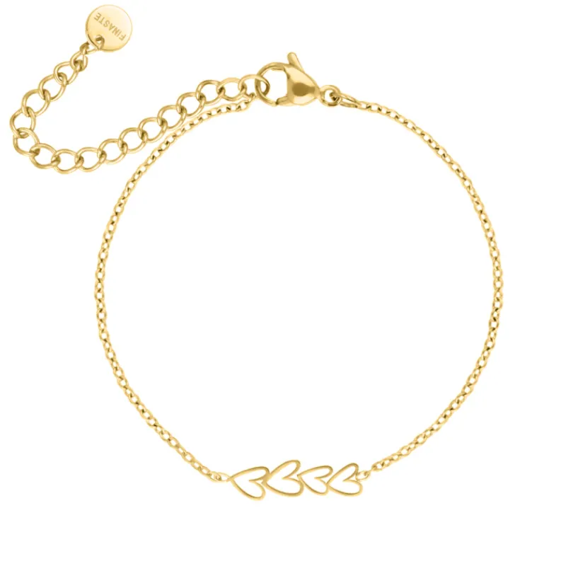 Finaste Armband love hearts goldplated Discount