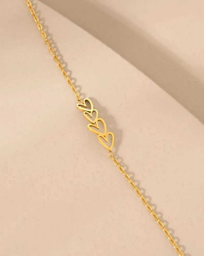 Finaste Armband love hearts goldplated Discount