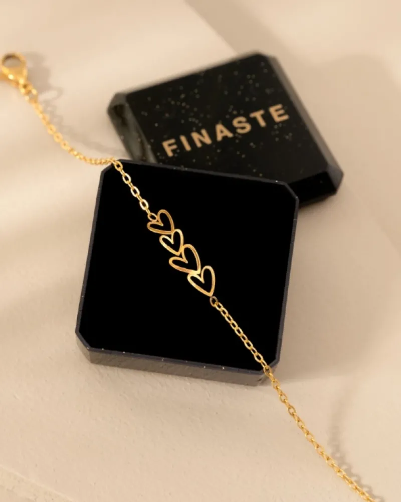 Finaste Armband love hearts goldplated Discount