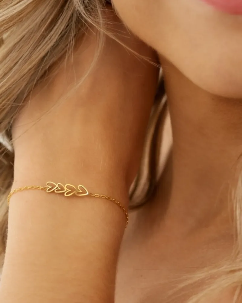 Finaste Armband love hearts goldplated Discount