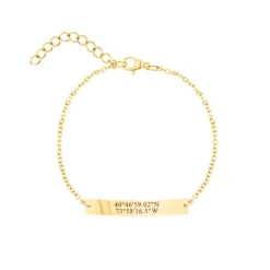 Finaste Armband met coördinaten goudkleurig New