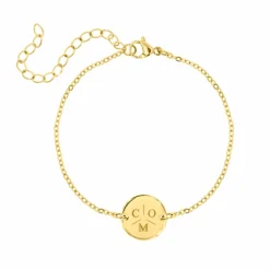 Finaste Armband Met Drie Letters Goud Kleurig Hot